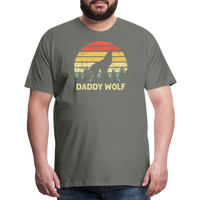 Daddy Wolf Men's Premium T-Shirt - asphalt gray