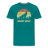 Daddy Wolf Men's Premium T-Shirt - teal