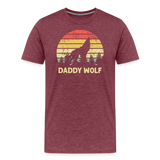 Daddy Wolf Men's Premium T-Shirt - heather burgundy