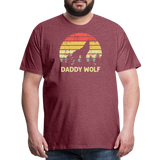 Daddy Wolf Men's Premium T-Shirt - heather burgundy
