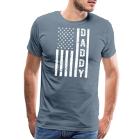 Daddy American Flag Men's Premium T-Shirt - steel blue