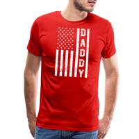 Daddy American Flag Men's Premium T-Shirt - red