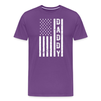 Daddy American Flag Men's Premium T-Shirt - purple