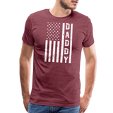 Daddy American Flag Men's Premium T-Shirt - heather burgundy