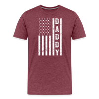 Daddy American Flag Men's Premium T-Shirt - heather burgundy