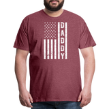 Daddy American Flag Men's Premium T-Shirt - heather burgundy