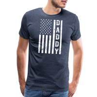 Daddy American Flag Men's Premium T-Shirt - heather blue