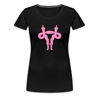Uterus Middle Finger Women’s Premium T-Shirt - black