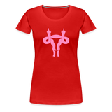 Uterus Middle Finger Women’s Premium T-Shirt - red