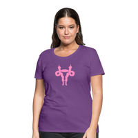 Uterus Middle Finger Women’s Premium T-Shirt - purple
