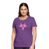 Uterus Middle Finger Women’s Premium T-Shirt - purple