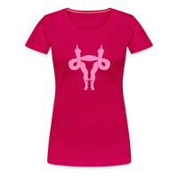 Uterus Middle Finger Women’s Premium T-Shirt - dark pink