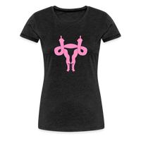Uterus Middle Finger Women’s Premium T-Shirt - charcoal grey