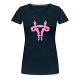 Uterus Middle Finger Women’s Premium T-Shirt - deep navy