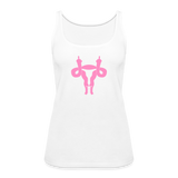 Uterus Middle Finger Women’s Premium Tank Top - white