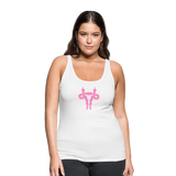 Uterus Middle Finger Women’s Premium Tank Top - white