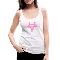 Uterus Middle Finger Women’s Premium Tank Top - white