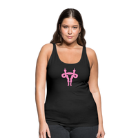 Uterus Middle Finger Women’s Premium Tank Top - black