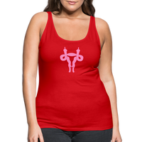 Uterus Middle Finger Women’s Premium Tank Top - red