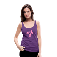 Uterus Middle Finger Women’s Premium Tank Top - purple