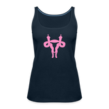 Uterus Middle Finger Women’s Premium Tank Top - deep navy