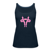 Uterus Middle Finger Women’s Premium Tank Top - deep navy