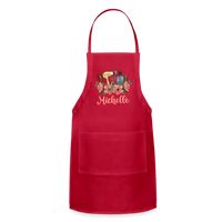 Floral Hair Stylist Michelle Adjustable Apron - red