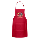Floral Hair Stylist Michelle Adjustable Apron - red