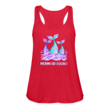 Mermaid Squad Women's Flowy Tank Top by Bella - red