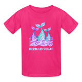 Mermaid Squad Gildan Ultra Cotton Youth T-Shirt - fuchsia
