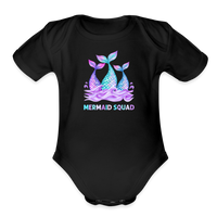 Mermaid Squad Organic Short Sleeve Baby Bodysuit - black