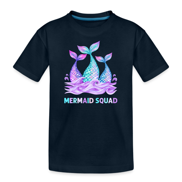 Mermaid Squad Kid’s Premium Organic T-Shirt - deep navy