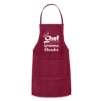 Chef Grandma Rhoades Adjustable Apron - burgundy