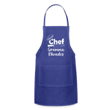 Chef Grandma Rhoades Adjustable Apron - royal blue