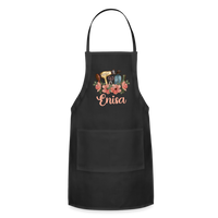 Enisa Floral Hair Stylist Adjustable Apron - black