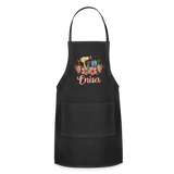 Enisa Floral Hair Stylist Adjustable Apron - black