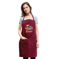 Enisa Floral Hair Stylist Adjustable Apron - burgundy