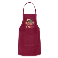 Enisa Floral Hair Stylist Adjustable Apron - burgundy