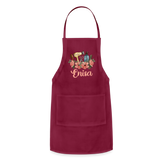 Enisa Floral Hair Stylist Adjustable Apron - burgundy