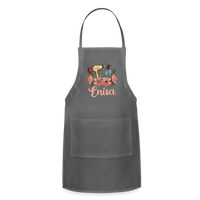 Enisa Floral Hair Stylist Adjustable Apron - charcoal