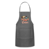 Enisa Floral Hair Stylist Adjustable Apron - charcoal