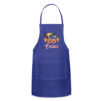 Enisa Floral Hair Stylist Adjustable Apron - royal blue