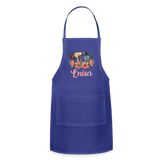 Enisa Floral Hair Stylist Adjustable Apron - royal blue