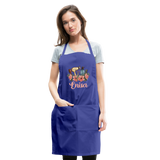 Enisa Floral Hair Stylist Adjustable Apron - royal blue