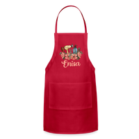 Enisa Floral Hair Stylist Adjustable Apron - red