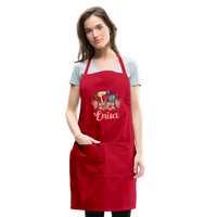 Enisa Floral Hair Stylist Adjustable Apron - red