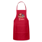 Enisa Floral Hair Stylist Adjustable Apron - red