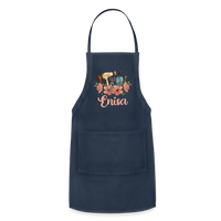 Enisa Floral Hair Stylist Adjustable Apron - navy