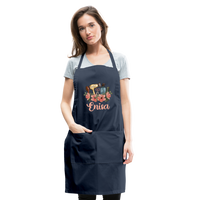 Enisa Floral Hair Stylist Adjustable Apron - navy