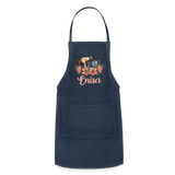 Enisa Floral Hair Stylist Adjustable Apron - navy